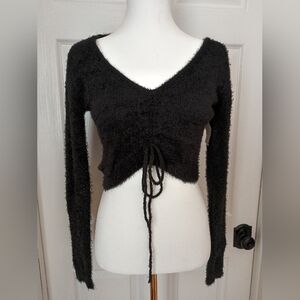 Nwt!! ARIZONA cropped sweater black small Polyester Fuzzy